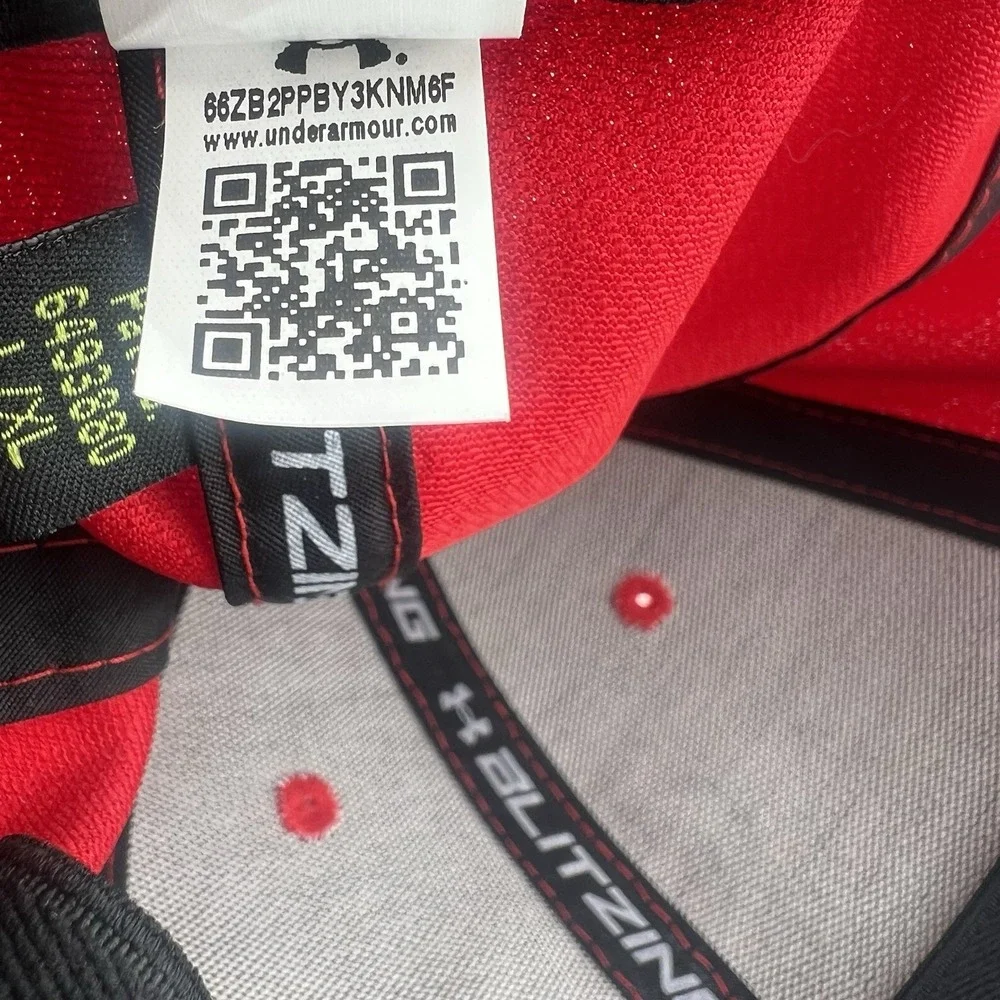 Under Armour Blitzing Stretch Fit Hat L/XL Red Black UA Classic Fit Cap